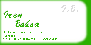 iren baksa business card